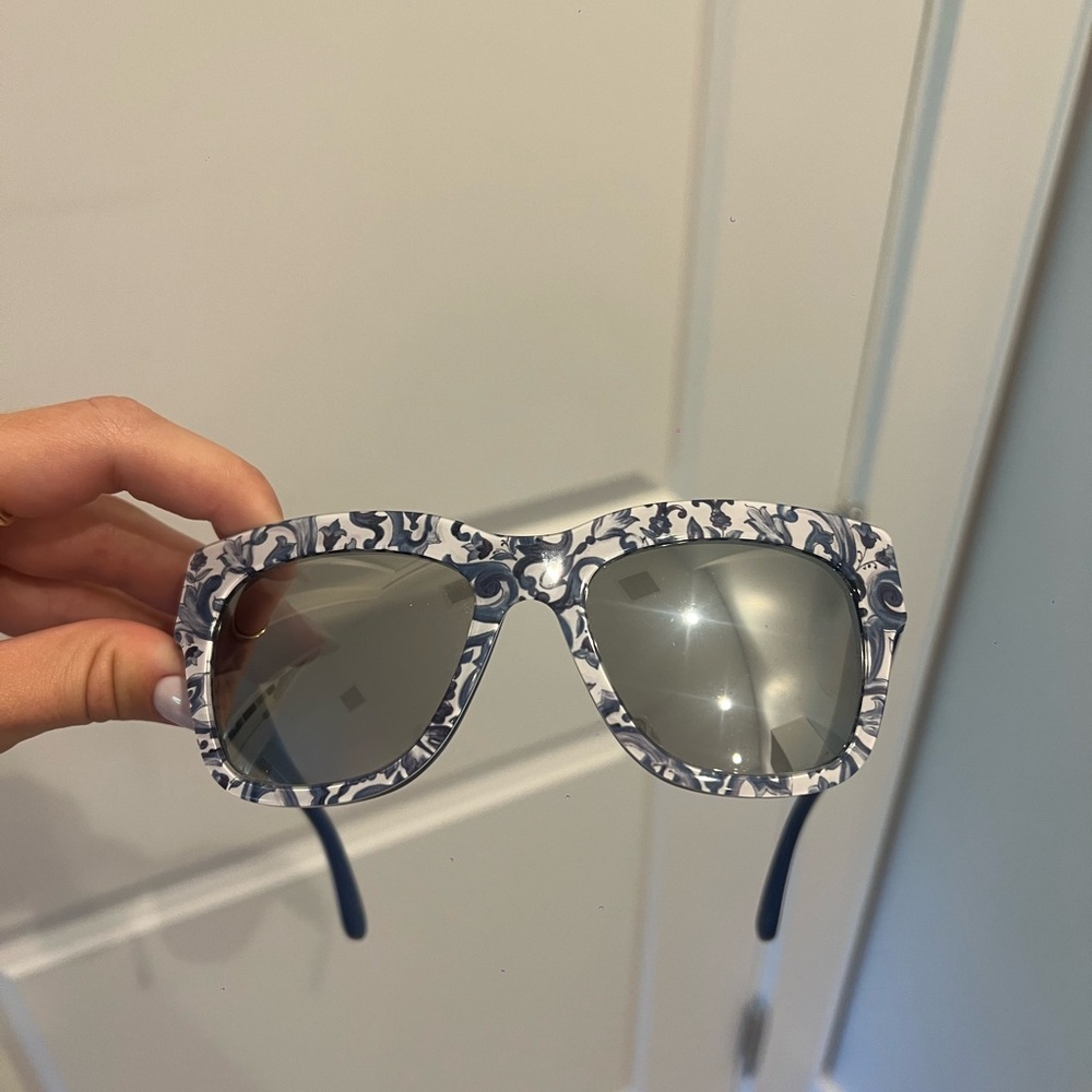 Dolce & Gabbana iconic blue and white sunglasses